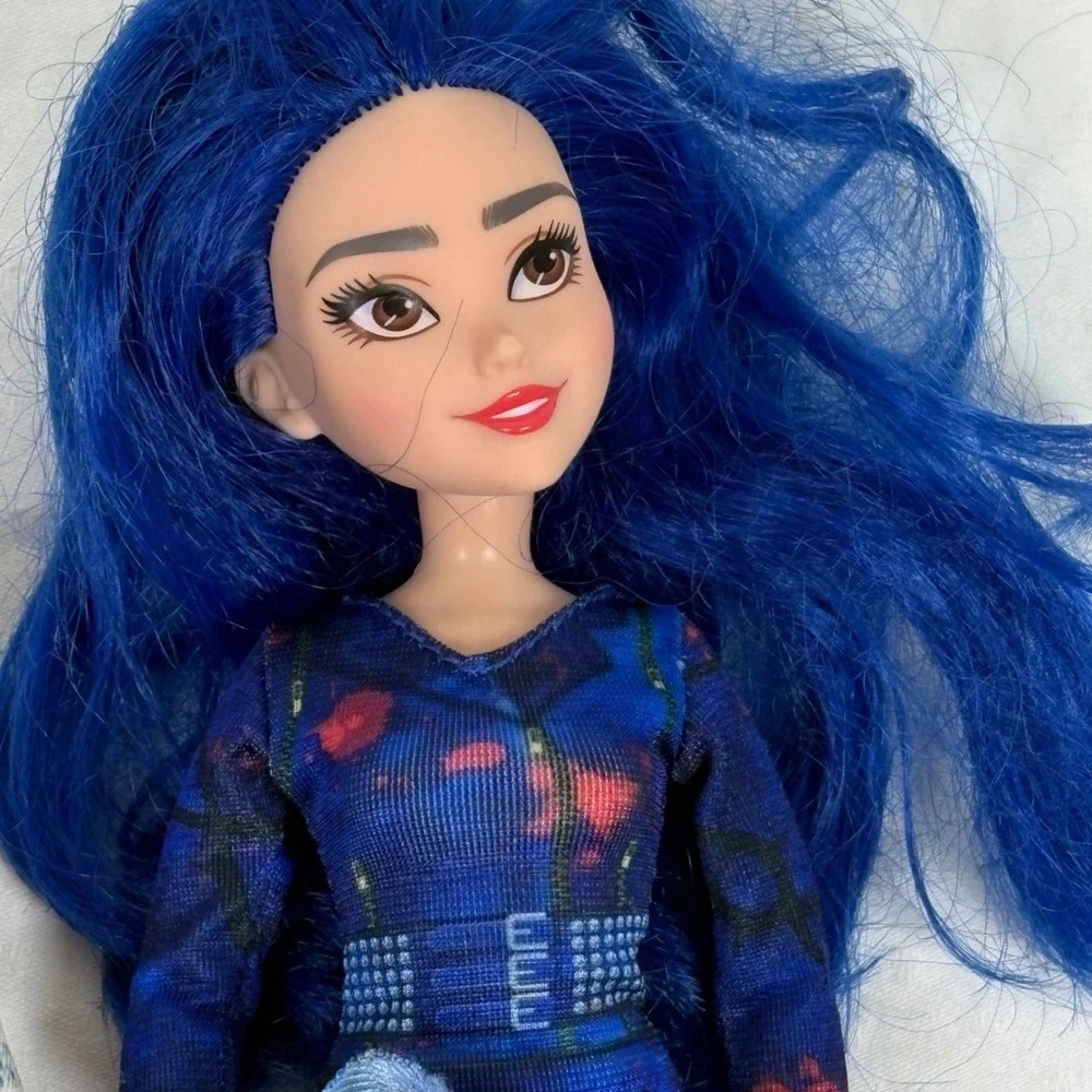 Disney Descendants Doll Lot Evie Carlos Hasbro Blue White Hair 3pc Set